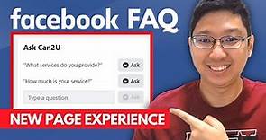 How to Set Up Frequently Ask Questions (FAQ) on Facebook New Page Experience