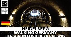 🇩🇪【4K】Heidelberg • Walking in Germany • BERGBAHN funicular railway castle