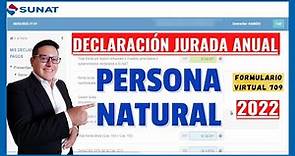 🔴Declaración Jurada Anual Persona Natural | Formulario 709 | Renta de primera categoría Sunat 2023