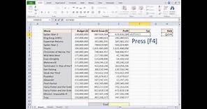 Excel Quick Tip #2 - The Quickest Way to put Dollar Signs into a Formula - Wise Owl