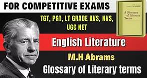 Literary Terms | Literary Terms in English Literature | M.H Abrams Glossary of Literary terms