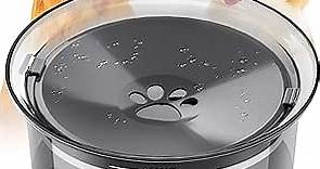 Dog Water Bowl 2L Large Capacity Slow Drinking Dog Bowl,No Spill Dog Bowl for Large Dogs Splash Proof Vehicle Carried Travel Water Floating Bowl for Dogs/Cats/Pets (Grey)