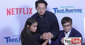 Lexi Medrano, Steven Yeun and Charlie Saxton promoting Trollhhunters at The Grove in Hollywood