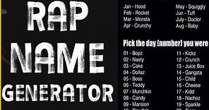 Rap names generator. Coolest rap name, untaken rap name ,free rap names , how to get your rap name