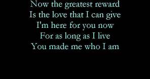 The greatest reward-Celine Dion with lyrics
