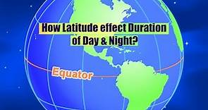 How Latitude effect duration of Day & Night?