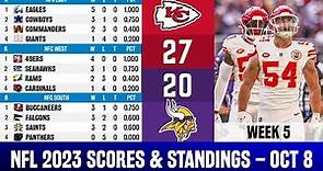 🔴 CHIEFS 27-20 VIKINGS - NFL SCORES & STANDINGS TODAY - NFL 2023 RESULTS | OCT 8