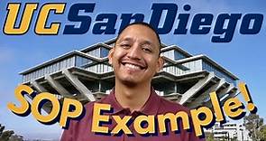 STATEMENT OF PURPOSE EXAMPLE: UC SAN DIEGO MD/PHD PROGRAM [ADMITTED STUDENT]