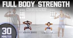 30 Minute Full Body Strength Workout [No Equipment + Modifications]