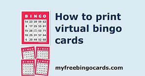 How to print virtual bingo cards