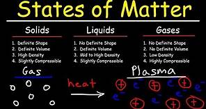 States of Matter - Solids, Liquids, Gases & Plasma - Chemistry