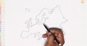 Europe map outline | How to draw Europe map step by step | Map drawing tutorials | art janag