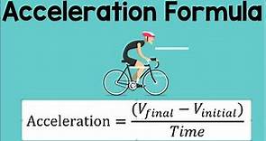 Acceleration Formula | Physics Animation