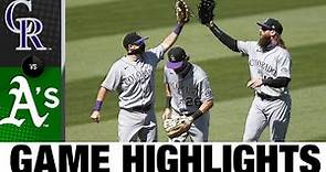 Germán Márquez leads Rockies to 5-1 win | Rockies-Athletics Game Highlights 7/29/20