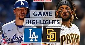 Los Angeles Dodgers vs. San Diego Padres Highlights | June 21, 2021 (Urías vs. Darvish)