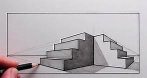 How to Draw Steps using Two-Point Perspective: Narrated