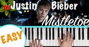 How to play MISTLETOE - Justin Bieber Piano Tutorial [EASY for Beginners]