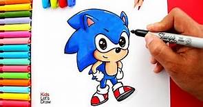 Aprende a dibujar y pintar a SONIC estilo Kawaii | How to draw a Cute Sonic The Hedgehog