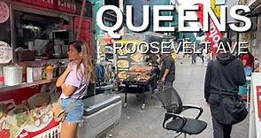 NEW YORK CITY Walking Tour [4K] - QUEENS - ROOSEVELT AVENUE