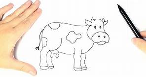 Cómo dibujar una Vaca para Niños | Dibujo fácil de Vaca