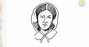 Florence Nightingale portrait drawing | Outline sketches | How to draw Florence Nightingale easy