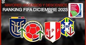 NUEVO RANKING FIFA DICIEMBRE 2023! MAYORES ASCENSOS y DESCENSOS