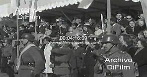 Edelmiro Farrell asiste a un acto militar en Buenos Aires 1944