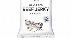 Think Jerky, Classic Beef Jerky (1.5 Ounce Bags, Pack of 5 Bags) - Chef Crafted Jerky, Grass-Fed Beef, Gluten Free, No Antibiotics/Nitrates - Healthy Protein Snack, Low Calorie, Low Fat