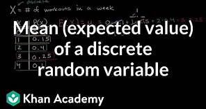 Mean (expected value) of a discrete random variable | AP Statistics | Khan Academy