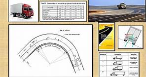 EJEMPLO Sobre-ancho en curvas y transición, vehículos articulados - Diseño Geométrico de Carreteras