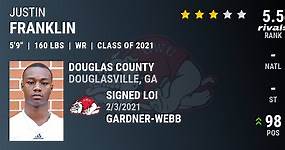 Justin Franklin 2021 Wide Receiver Gardner Webb