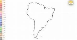 Map of South America outline drawing | How to draw South America map drawing step by step |art janag