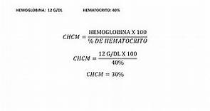 Calculo de hemoglobina corpuscular media, volumen corpuscular medio y CHCM