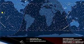 Starlink Sattelites Tracking on Map 24h