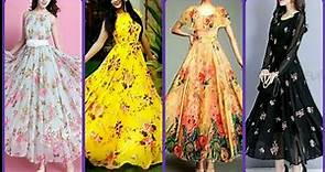 Latest designer stylish summer chiffon long dress| Chiffon floral print lightweight long gown dress