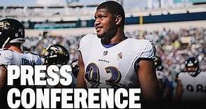 Calais Campbell speaks to the media after signing with the Atlanta Falcons | Press conference | NFL