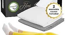 Bed Wedge Pillow Post Surgery with 2 Covers - Improve Circulation and Reduce Swelling - CertiPUR-US Certified Premium Foam Leg Wedge Pillow for Sleeping