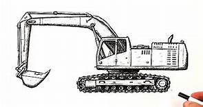 How to draw a Excavator easy