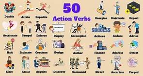 Vocabulary : ACTION VERBS | Advance English Action Verbs with Pictures and Sentence Examples