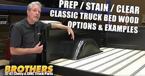 Classic Truck Wood Bed Floor Fitting, Prepping, Staining and Clear Coat/Sealing - Bedwood / Bed Wood