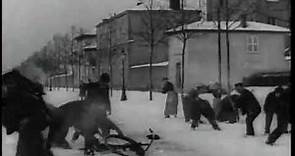 The First Film with a snowball fight - Bataille de neige - Lumière 7 February 1897