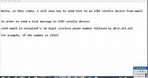 Send text to an AT&T wireless device from email