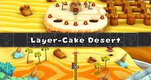 New Super Mario Bros. U Deluxe - Layer Cake Desert - All Star Coins and Secret Exits