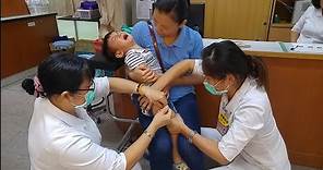 Vaccination Shots for a Kid.寶貝打預防針.小孩打針 Injection,child,baby cry.