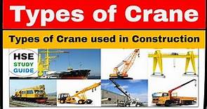 Types of Crane in hindi | types of crane used in construction | HSE STUDY GUIDE