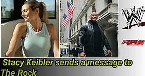 Stacy Keibler sends a message to The Rock