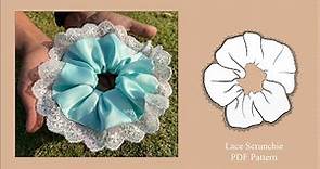 DIY How to make Lace Scrunchie - PDF Pattern Available on ETSY | Scrunchie Sewing Tutorial