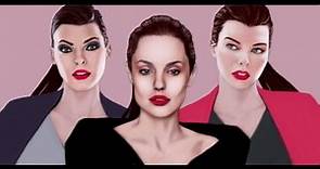 Linda Evangelista, Angelina Jolie & Milla Jovovich (Drawing process using mouse)