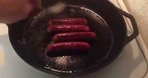 How to cook hotdogs in a cast iron pan skillet