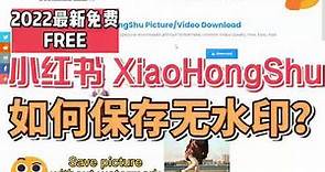 2023最新小红书保存无水印图片和视频的免费在线工具，How to save picture from XiaoHongShu online free 2023